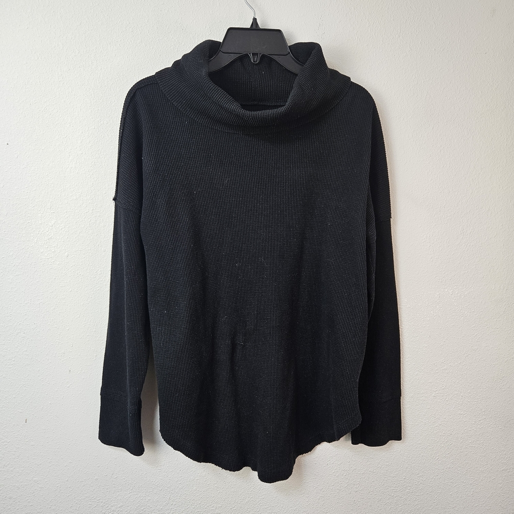 Maeve By Anthropologie Waffle Knit Turtleneck Top Size Medium Long Sleeve
